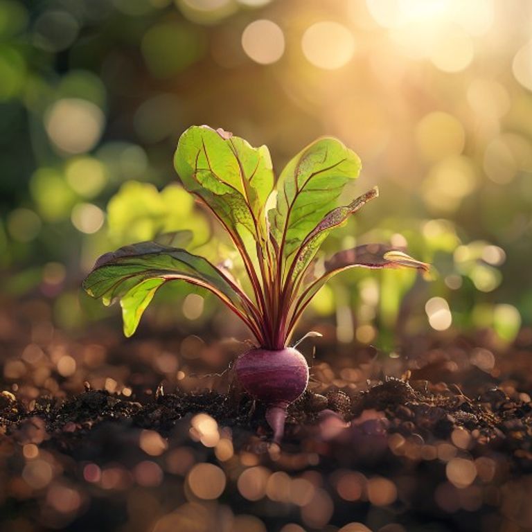 Beet growing in a home garden