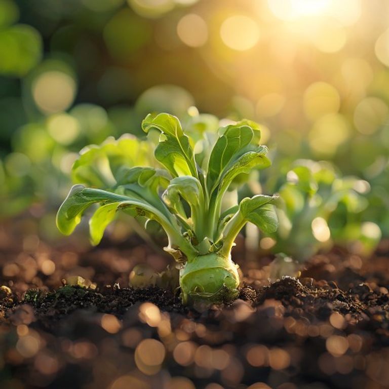 Brussels Sprouts growing in a home garden
