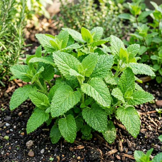 Lemon Balm growing in a home garden