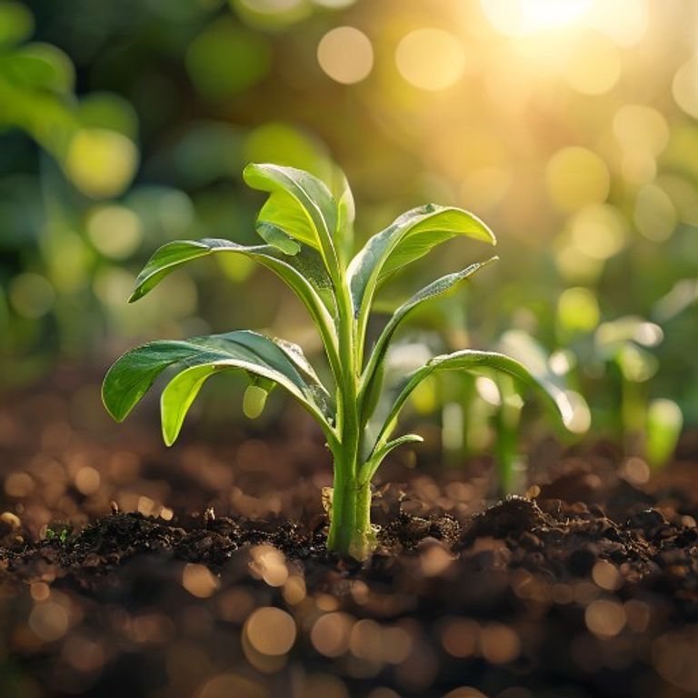 Okra growing in a home garden
