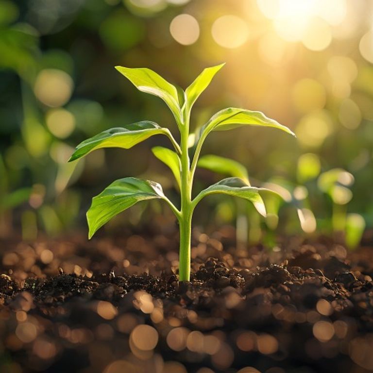 Pole Bean growing in a home garden