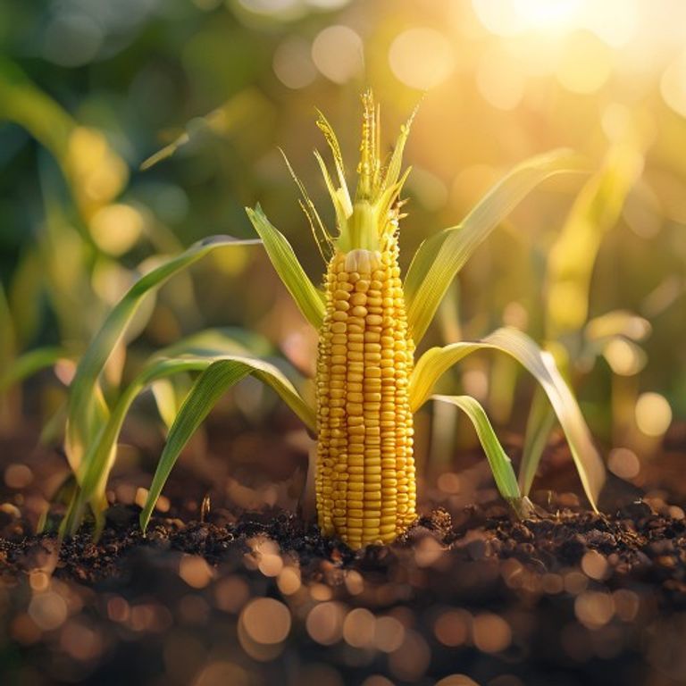 Sweet Corn growing in a home garden