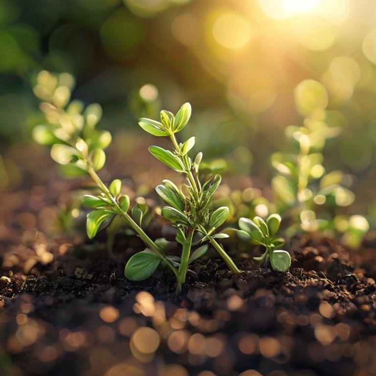 Thyme growing in a home garden