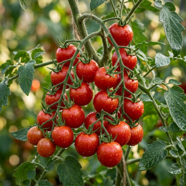 Tomato growing in a home garden