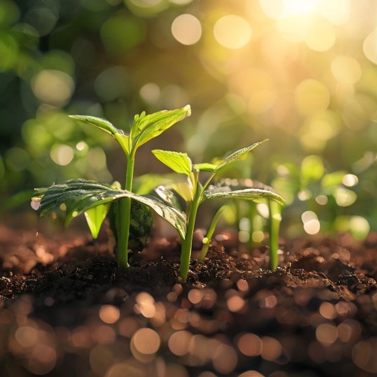 Watermelon growing in a home garden